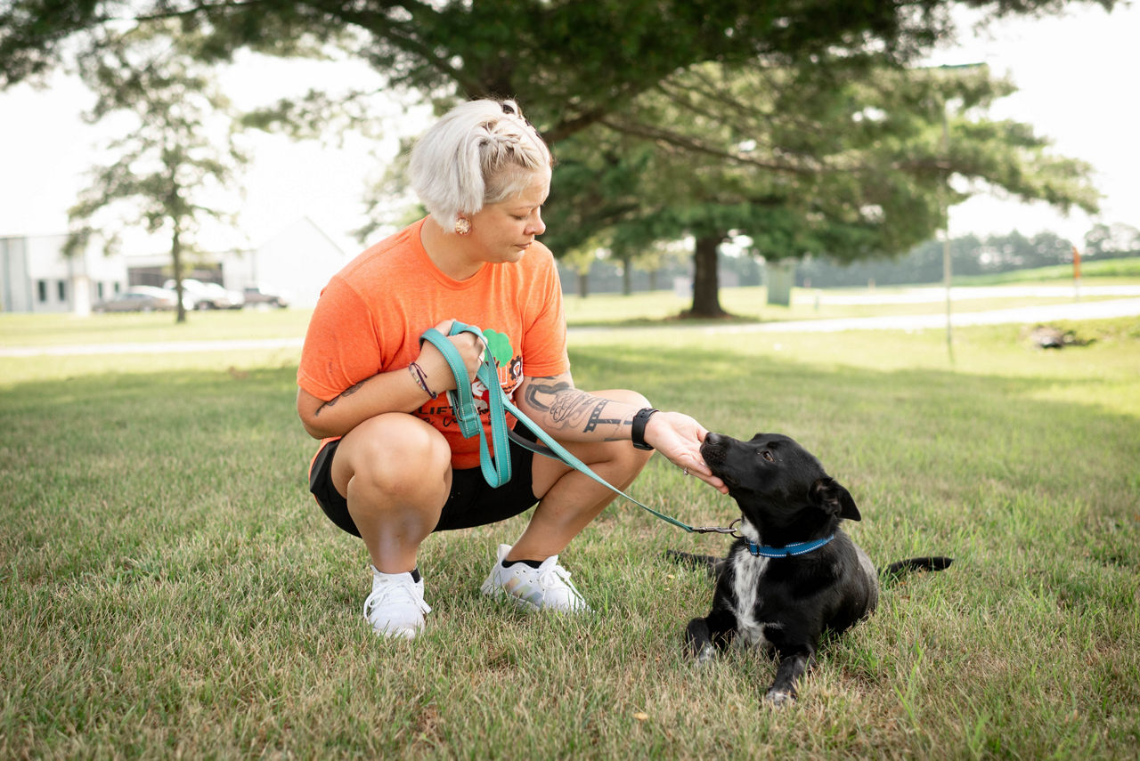 Un employé bénévole de TMH à la Humane Society