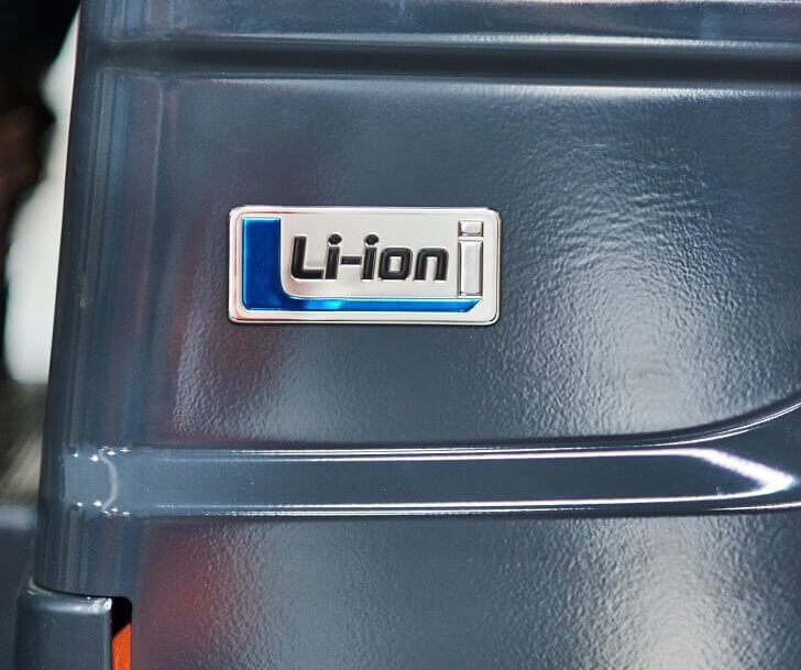 Toyota Lithium-Ion badge on forklift 